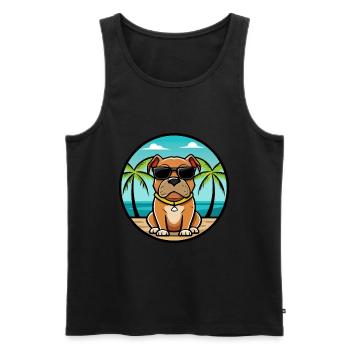 Boerboel Dog Breed Cartoon Sunglasses Beach - Men's Premium Organic Tank Top - black - Front - Michal (187cm)