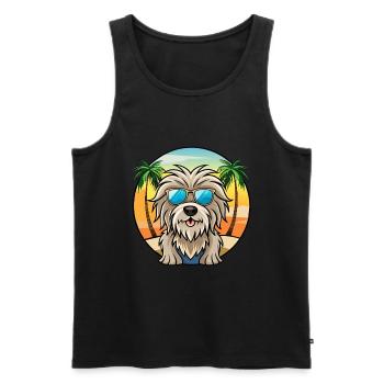 Bergamasco Sheepdog Breed Cartoon Sunglasses Beach - Men's Premium Organic Tank Top - black - Front - Michal (187cm)