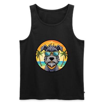 Bouvier Des Ardennes Hunderasse Cartoon Sonnenbrille - Männer Premium Bio Tank Top - Schwarz - Vorne - AI Model Male 178 light (178cm)