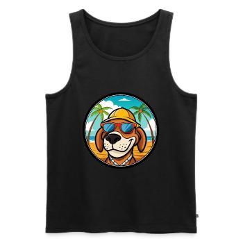 Bruno Jura Hound Hunderasse Cartoon Sonnenbrille Strand - Männer Premium Bio Tank Top - Schwarz - Vorne - AI Model Male 178 light (178cm)