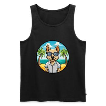 Braque Saint Germain Hunderasse Cartoon Sonnenbrille - Männer Premium Bio Tank Top - Schwarz - Vorne - AI Model Male 178 light (178cm)