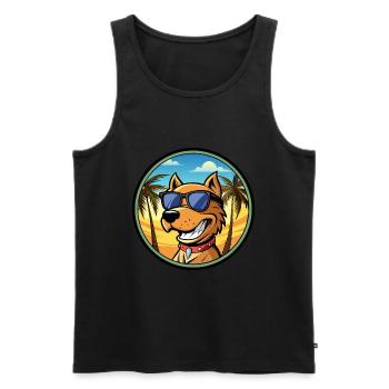 Kanarische Warren Hound Hunderasse Cartoon Sonnenbrille - Männer Premium Bio Tank Top - Schwarz - Vorne - Michal (187cm)