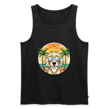 Catalan Sheepdog Breed Cartoon Sunglasses Beach - Men's Premium Organic Tank Top - black - Front - Michal (187cm)