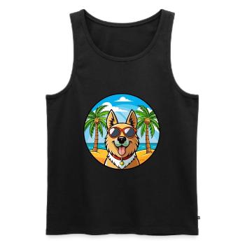 Bucovine Berger Race Dessin Animé Lunettes De Soleil Plage - Débardeur bio Premium Homme - noir - Devant - Michal (187cm)