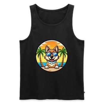Lunettes de soleil tchécoslovaques Vlcak Dog Breed Cartoon - Débardeur bio Premium Homme - noir - Devant - Michal (187cm)
