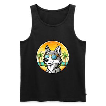 Czechoslovakian Wolfdog Breed Cartoon Sunglasses - Men's Premium Organic Tank Top - black - Front - Michal (187cm)
