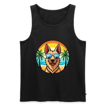 Berger Hollandais Chien Race Dessin Animé Lunettes De Soleil Plage - Débardeur bio Premium Homme - noir - Devant - Michal (187cm)