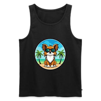 Englische Spielzeug Spaniel Hund Rasse Cartoon Sonnenbrille - Männer Premium Bio Tank Top - Schwarz - Vorne - Michal (187cm)
