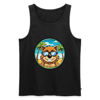 Estrela Mountain Dog Breed Cartoon Sunglass Beach - Men's Premium Organic Tank Top - black - Front - Michal (187cm)