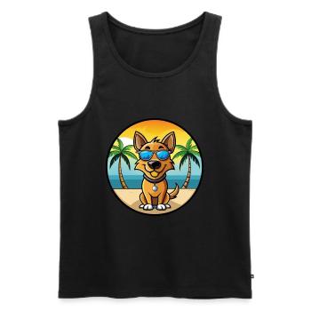 Jamthund Dog Breed Cartoon Sunglasses Beach - Men's Premium Organic Tank Top - black - Front - Michal (187cm)