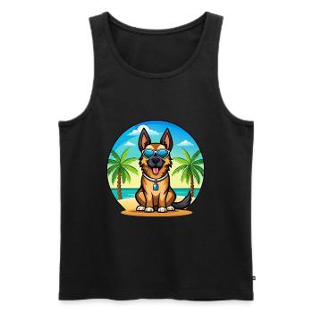 Deutsche Schafpudel Hunderasse Cartoon Sonnenbrille - Männer Premium Bio Tank Top - Schwarz - Vorne - AI Model Male 178 light (178cm)