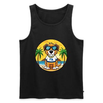 Brasileiro Chien Race Dessin Animé Lunettes De Soleil Plage - Débardeur bio Premium Homme - noir - Devant - Michal (187cm)