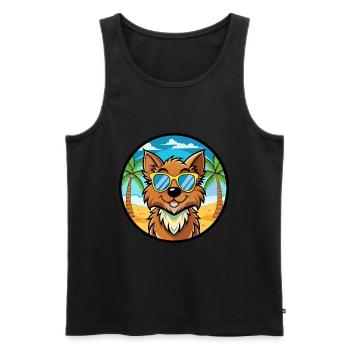 Griffon Nivernais Chien Race Dessin Animé Lunettes De Soleil Plage - Débardeur bio Premium Homme - noir - Devant - Michal (187cm)