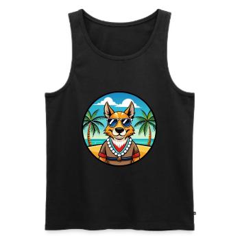 Hare Indian Dog Breed Cartoon Sunglasses Beach - Men's Premium Organic Tank Top - black - Front - Michal (187cm)