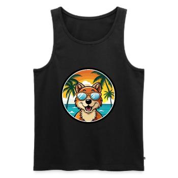 Hygenhund Chien Race Dessin Animé Lunettes De Soleil Plage - Débardeur bio Premium Homme - noir - Devant - Michal (187cm)