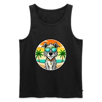 Irish Wolfhound Chien Race Dessin Animé Lunettes De Soleil Plage - Débardeur bio Premium Homme - noir - Devant - Michal (187cm)