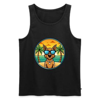 Jagdterrier Dog Breed Cartoon Sunglasses Beach - Men's Premium Organic Tank Top - black - Front - Michal (187cm)