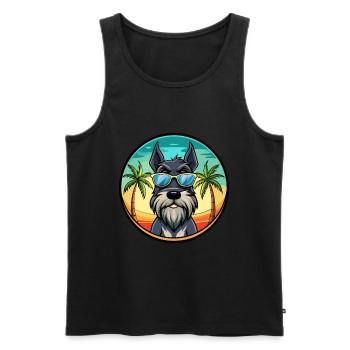 Giant Schnauzer Dog Breed Cartoon Sunglasses Beach - Men's Premium Organic Tank Top - black - Front - Michal (187cm)