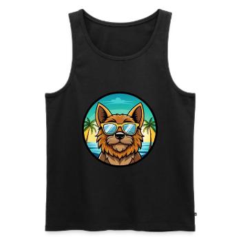 Griffon Bruxellois Hunderasse Cartoon Sonnenbrille - Männer Premium Bio Tank Top - Schwarz - Vorne - AI Model Male 178 light (178cm)