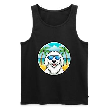 Grandes Pyrénées Chien Race Dessin Animé Lunettes De Soleil Plage - Débardeur bio Premium Homme - noir - Devant - Michal (187cm)