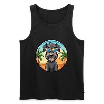Kerry Blue Terrier Hunderasse Cartoon Sonnenbrille - Männer Premium Bio Tank Top - Schwarz - Vorne - AI Model Male 178 light (178cm)