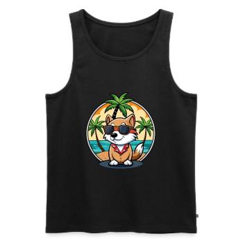 Kai Ken Hunderasse Cartoon Sonnenbrille Strand - Männer Premium Bio Tank Top - Schwarz - Vorne - Michal (187cm)