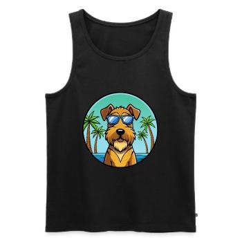 Lakeland Terrier Chien Race Dessin Animé Lunettes De Soleil Plage - Débardeur bio Premium Homme - noir - Devant - Michal (187cm)