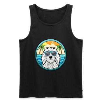 Komondor Chien Race Dessin Animé Lunettes de Soleil Plage - Débardeur bio Premium Homme - noir - Devant - Michal (187cm)
