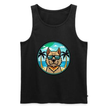 Mallorca Mastiff Dog Breed Cartoon Sunglass Beach - Men's Premium Organic Tank Top - black - Front - Michal (187cm)
