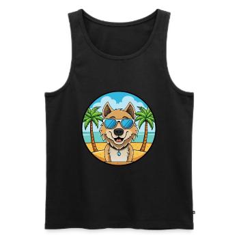 Kuchi Afghan Shepard Dog Breed Cartoon Sunglasses - Men's Premium Organic Tank Top - black - Front - Michal (187cm)