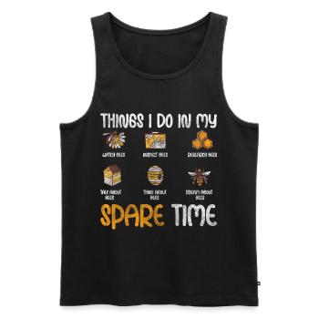 Biene Wabe Insekt Wespe - Männer Premium Bio Tank Top - Schwarz - Vorne - AI Model Male 178 light (178cm)