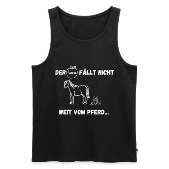 The apple doesn't fall far from the horse - Men's Premium Organic Tank Top - black - Front - AI Model Male 178 light (178cm)