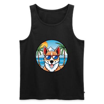 Lunettes de soleil norvégiennes Lundehund Dog Breed Cartoon - Débardeur bio Premium Homme - noir - Devant - Michal (187cm)