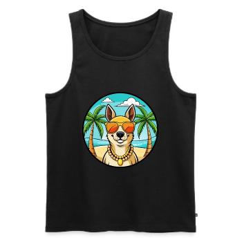 Lunettes de soleil péruviennes Inca Orchid Dog Breed Cartoon - Débardeur bio Premium Homme - noir - Devant - AI Model Male 178 light (178cm)