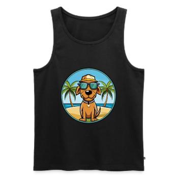 Polnische Jagdhund Hund Rasse Cartoon Sonnenbrille - Männer Premium Bio Tank Top - Schwarz - Vorne - AI Model Male 178 light (178cm)