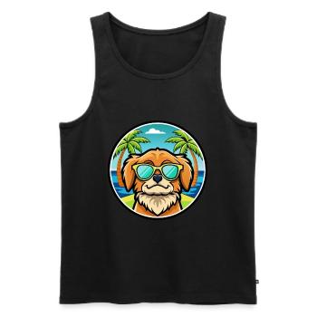 Pekingese Dog Breed Cartoon Sunglasses Beach - Men's Premium Organic Tank Top - black - Front - Michal (187cm)