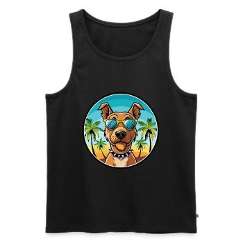 Patterdale Terrier Hunderasse Cartoon Sonnenbrille - Männer Premium Bio Tank Top - Schwarz - Vorne - Michal (187cm)