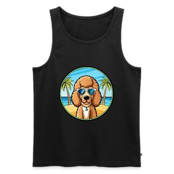 Poodle Dog Breed Cartoon Sunglasses Beach - Men's Premium Organic Tank Top - black - Front - Michal (187cm)