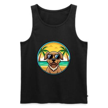 Pudelpointer Hunderasse Cartoon Sonnenbrille Strand - Männer Premium Bio Tank Top - Schwarz - Vorne - AI Model Male 178 light (178cm)