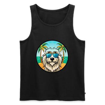 Berger des Pyrénées Race Dessin Animé Lunettes De Soleil Plage - Débardeur bio Premium Homme - noir - Devant - Michal (187cm)