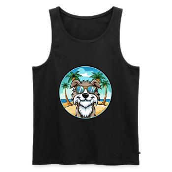 Schapendoes Chien Race Dessin Animé Lunettes de Soleil Plage - Débardeur bio Premium Homme - noir - Devant - Michal (187cm)