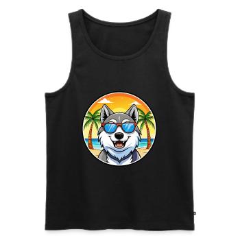 Lunettes de soleil Seppala Siberian Sleddog Breed Cartoon - Débardeur bio Premium Homme - noir - Devant - Michal (187cm)