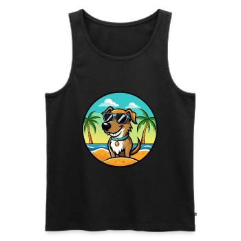 Schweizer Laufhund Dog Breed Cartoon Sunglasses - Men's Premium Organic Tank Top - black - Front - AI Model Male 178 light (178cm)