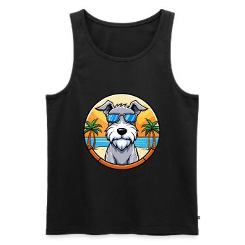 Sealyham Terrier Dog Breed Cartoon Sunglass Beach - Men's Premium Organic Tank Top - black - Front - Michal (187cm)