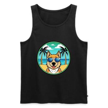 Slovensky Kopov Dog Breed Cartoon Sunglasses Beach - Men's Premium Organic Tank Top - black - Front - AI Model Male 178 light (178cm)