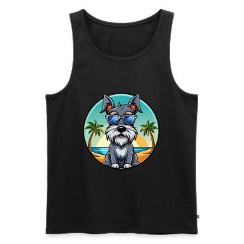 Standard Schnauzer Hunderasse Cartoon Sonnenbrille - Männer Premium Bio Tank Top - Schwarz - Vorne - Michal (187cm)
