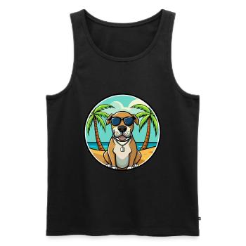 Spanish Mastiff Dog Breed Cartoon Sunglasses Beach - Men's Premium Organic Tank Top - black - Front - Michal (187cm)