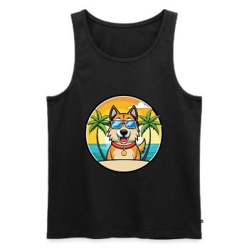 Schäferhund Rasse Cartoon Sonnenbrille Strand - Männer Premium Bio Tank Top - Schwarz - Vorne - Michal (187cm)