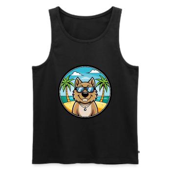 Tosa Hunderasse Cartoon Sonnenbrille Strand - Männer Premium Bio Tank Top - Schwarz - Vorne - Michal (187cm)
