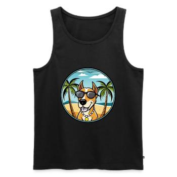 Transsilvanischer Windhund Rasse Cartoon Sonnenbrille - Männer Premium Bio Tank Top - Schwarz - Vorne - Michal (187cm)